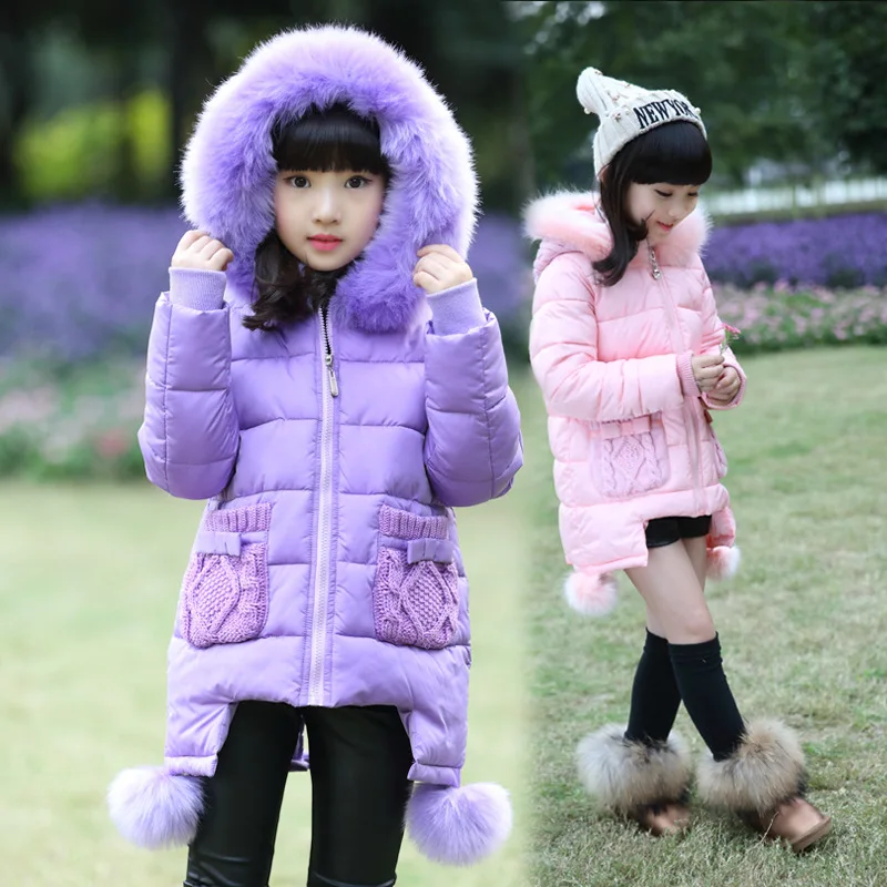 Детское зимнее пальто новинка года; Модное детское пальто для отдыха для девочек плотное хлопковое пальто Верхняя одежда для девочек; детское пуховое пальто
