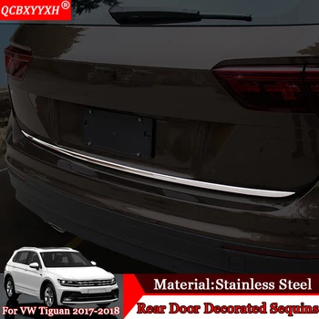 

Car Styling Rear Bumper Protection Tail Tailgate Trunk Guard Sill Plate Scuff Trim Cover Sequin For Volkswagen Tiguan 2017 2018