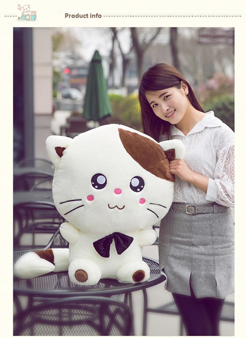 Dorimytrader Kawaii Cartoon Fat Cat Plush Doll Big Stuffed Anime Kitten Toy  Pillow for Children Adults Gift Decoration 70cm 28inch DY50460 (7)