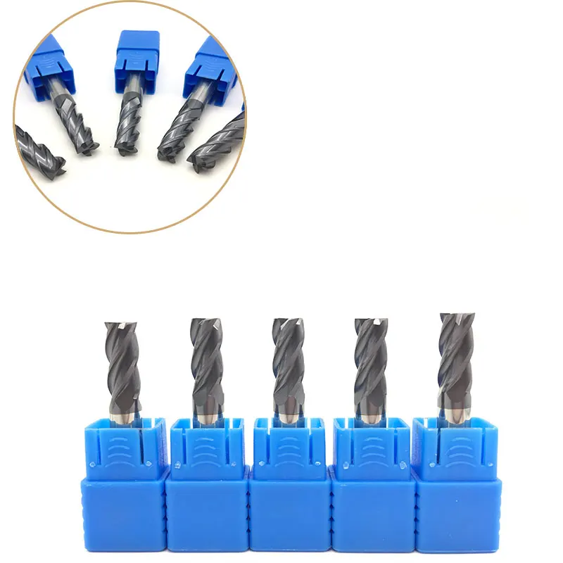 Buy 5pcs Carbide Endmill 10mm 12mm HRC50 4Flute Solid