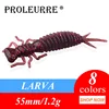 Lot d'appâts souples artificiels en Silicone pour la pêche, pack de leurres pour attraper des poissons tels que les bars, les brochets et les ménés, Wobbler, matériel pour pêcher à la turlutte, 55mm, 1.2g, 10 pièces ► Photo 1/6