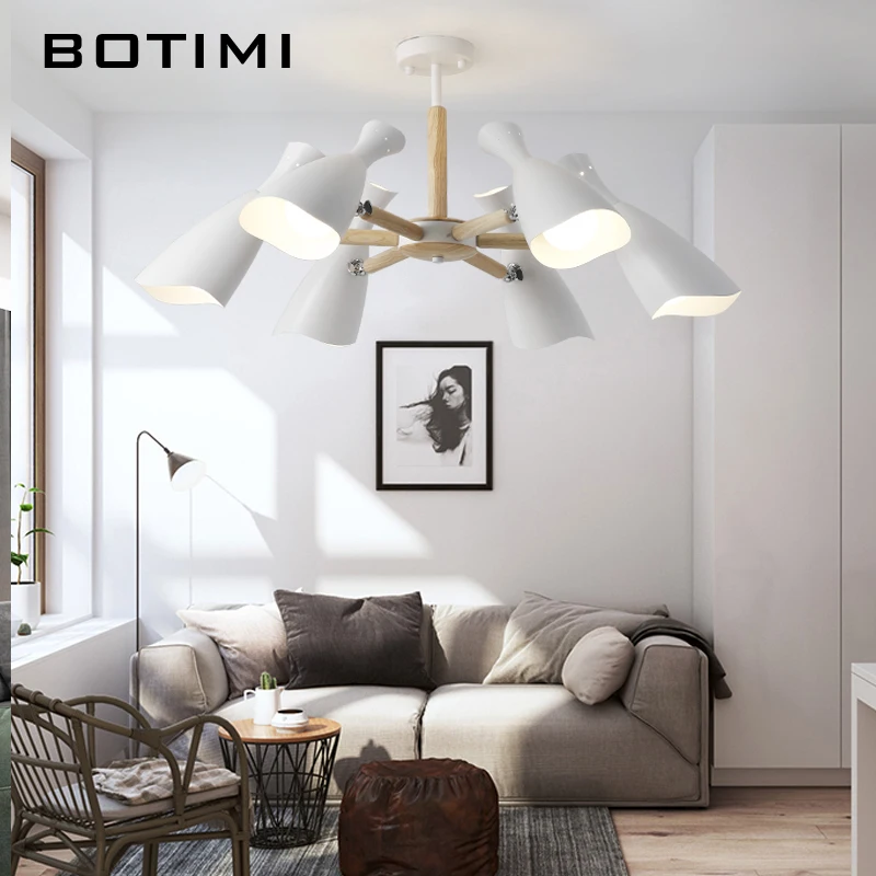 BOTIMI, Новое поступление, люстра, светильник ing для гостиной, светодиодный, люстры, деревянные люстры E27, Кухонные светильники, внутренний подвесной светильник