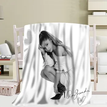 

Custom Ariana Grande Travel Blanket Home TV Casual Relax for Family Soft Fluffy Warm Blanket