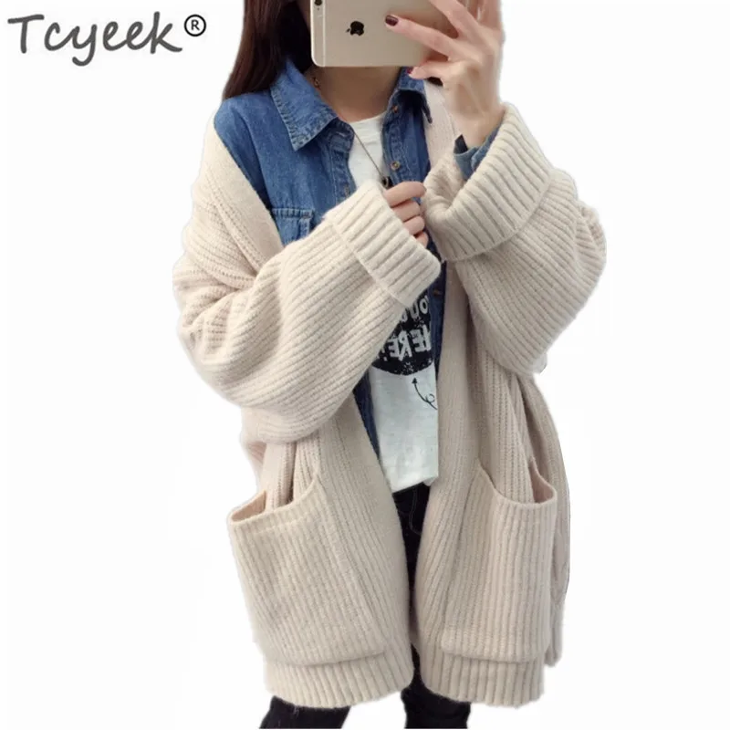 ^Cheap Tcyeek Korean Loose Style Fashion 2019 Large Cardigans Autumn Sweater Women Thick Winter Bottom Warm Clothes Sueter Mujer LWL725 ^Cheap Tcyeek Korean Loose Style Fashion 2019 Large Cardigans Autumn Sweater Women Thick Winter Bottom Warm Clothes Sueter Mujer LWL725
