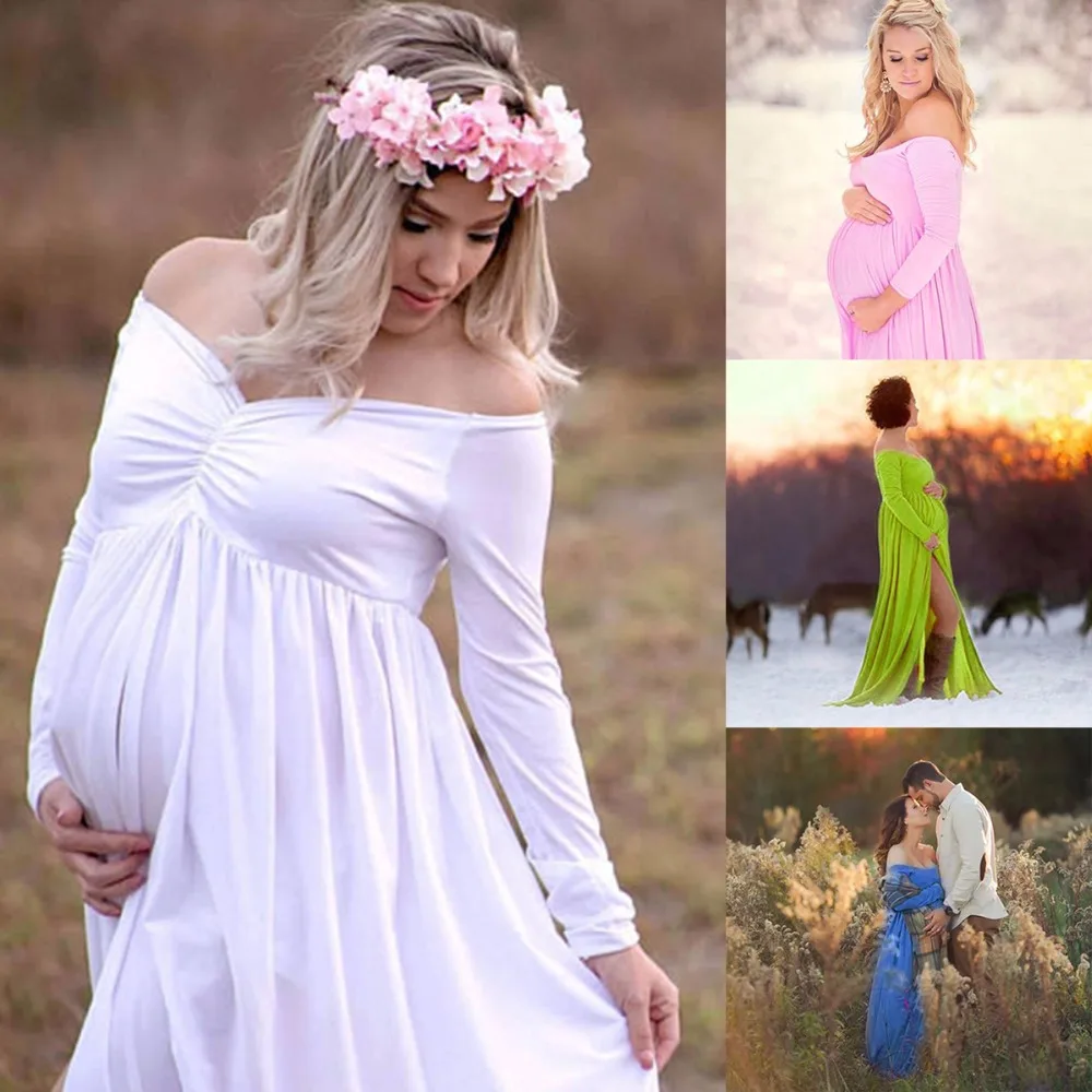 Puseky Maternity Women Pregnant Lady Off Shoulder Long Sleeve Long Maxi Dress Photography Prop Wedding Party Gown Wear цена Puseky Maternity Women Pregnant Lady Off Shoulder Long Sleeve Long Maxi Dress Photography Prop Wedding Party Gown Wear цены онлайн