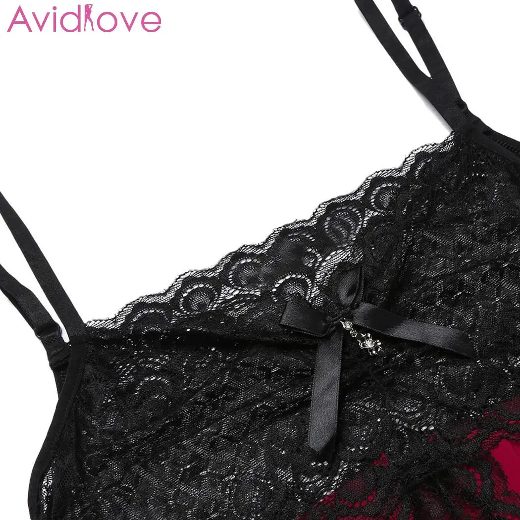 Avidlove женские костюмы сексуальное нижнее белье Babydoll стринги ремень Кружева