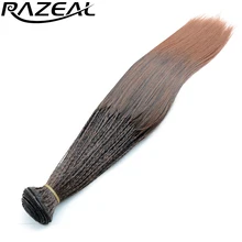 Razeal один пакеты 1" эффектом деграде(переход от темного к высокой Температура волокна синтетические накладные волосы на крючке, затененные, вьющиеся волосы 280 нитей вьющиеся Crohcet волос