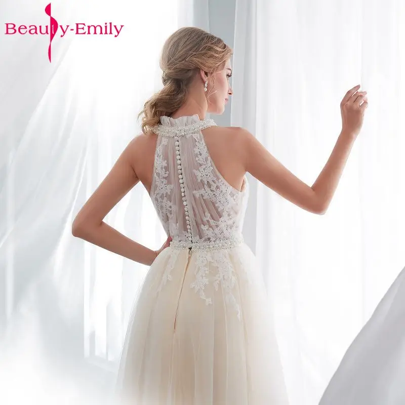 Красота Эмили белое кружевное вечернее платье 2019 Длинные Плюс Размер ТРАПЕЦИЕВИДНОЕ вечернее платье длиной до пола платье для выпускного