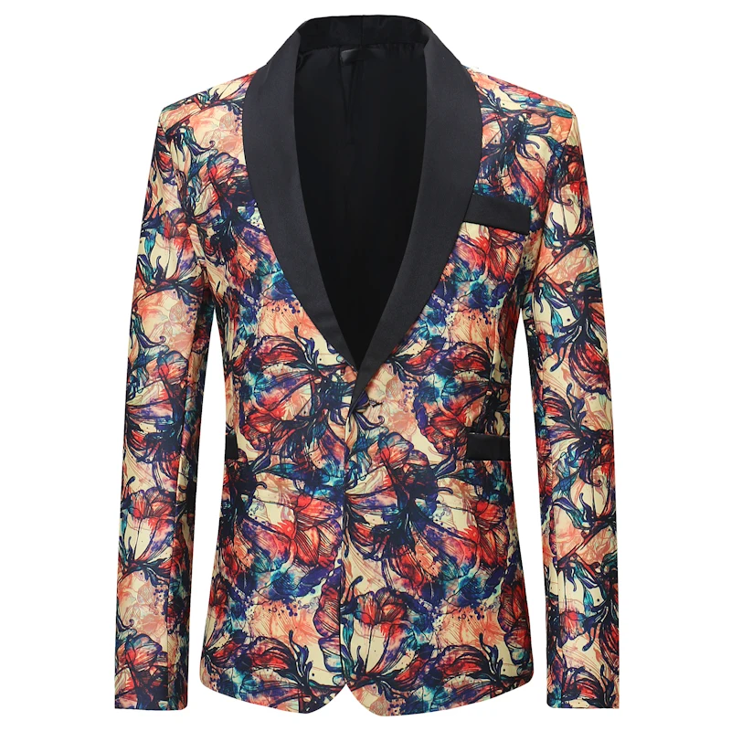 Men's Csual Suit Blazer One Button Slim Fit Coat Jacket Tops