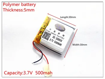 

battery 503030 3.7v 500mah Lithium Polymer Rechargeable Battery Li Po li ion For Mp3 DVD Camera GPS bluetooth electronics