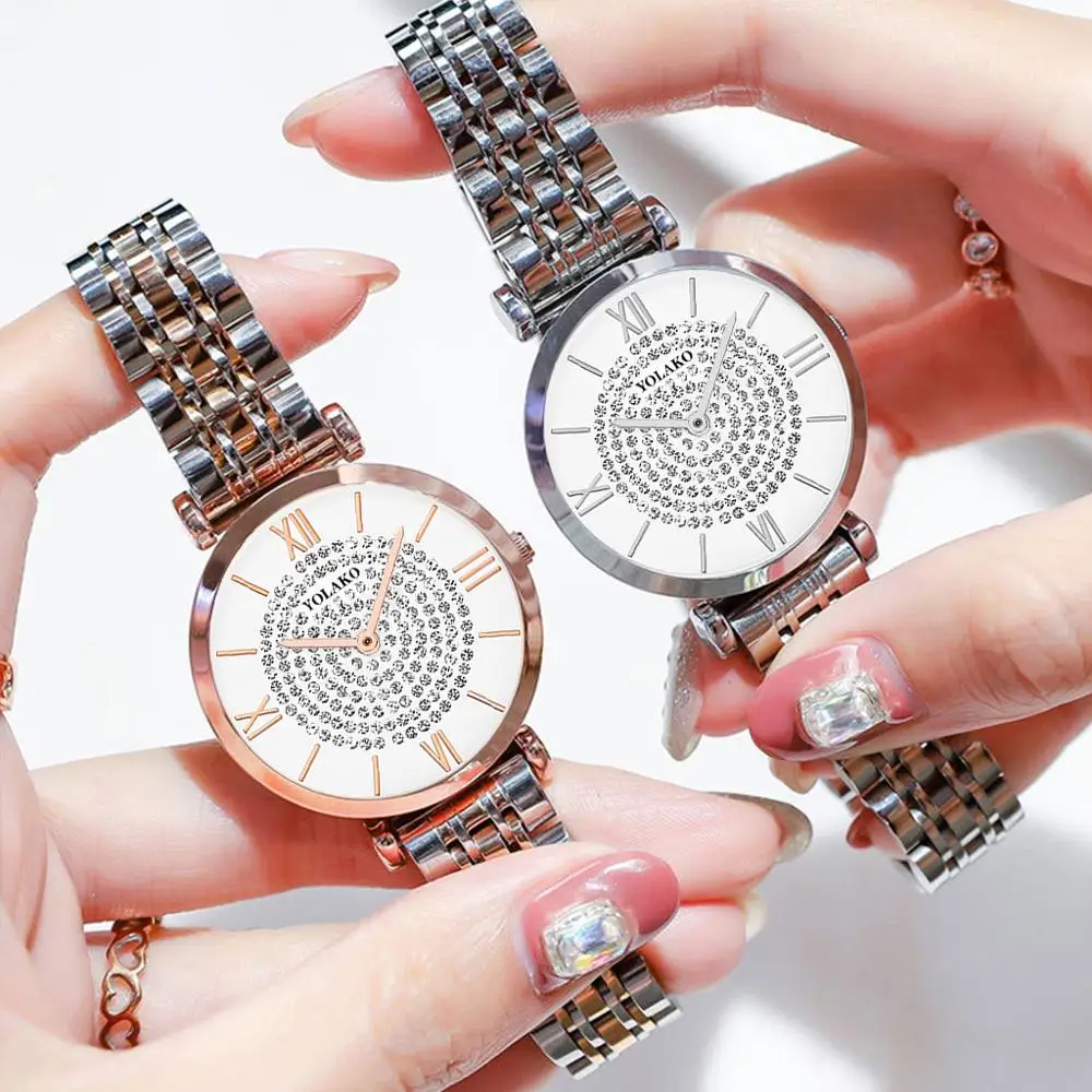 

Ladies Bracelet Watches Full Steel Quartz Watch Women Waterproof Wristwatches For Women Rhinestone Dress Clock montre femme xfcs