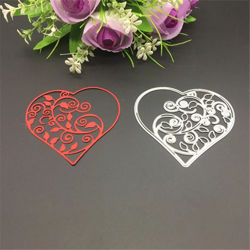 

Hollow Out Heart Cutting Dies Stencils Scrapbook Album Paper Card Craft DIY Gift
