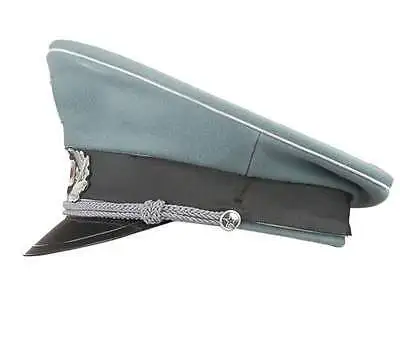 WW2 German WH M36 Officer Wool Crusher Cap With Chin Cord-GM026