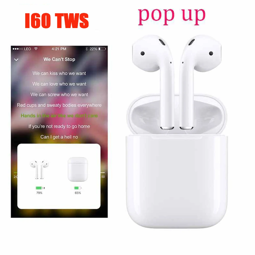 

I60 TWS Pop up 1:1 Wireless charging Bluetooth Earphones pk i10 i12 i13 i14 i18 i20 i30 i 10 12 13 14 18 20 30 60 i10tws i12tws
