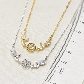 

Necklace Pendant Findings S925 Sterling Silver Necklace Chain Settings Jewelry Parts Fittings Jewelry Making Charm Accessories