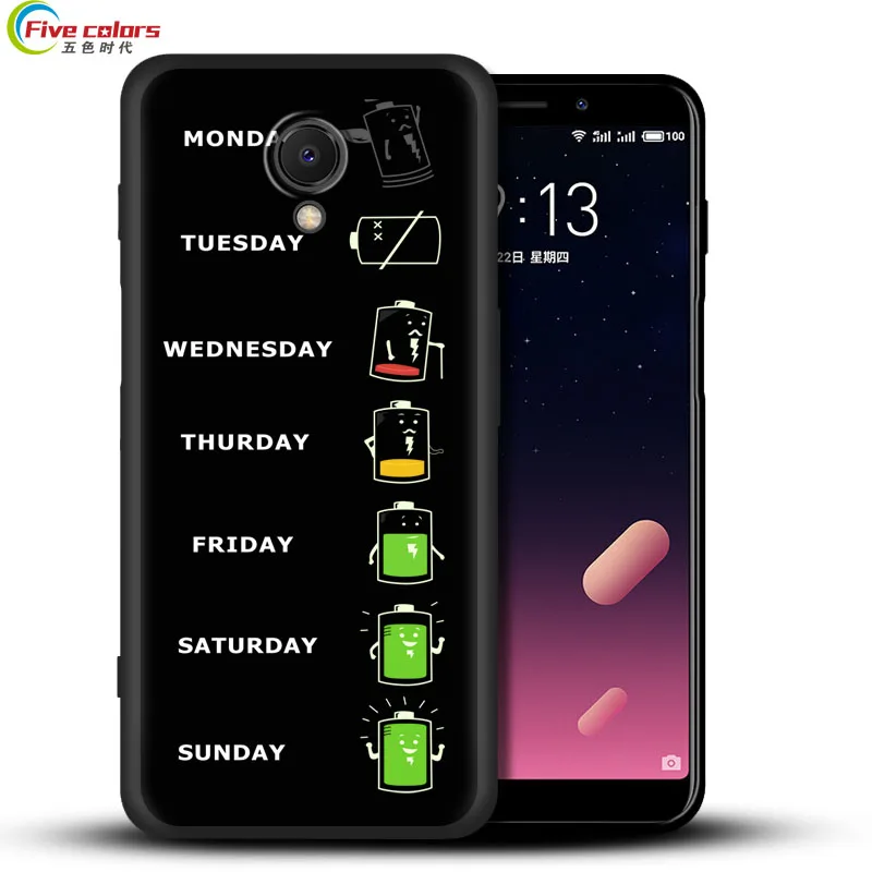 For Meizu M6s mblu S6 Case Black Silicone Anti-Knock Soft TPU Cover Painted Pattern Armor for 5.7'' |