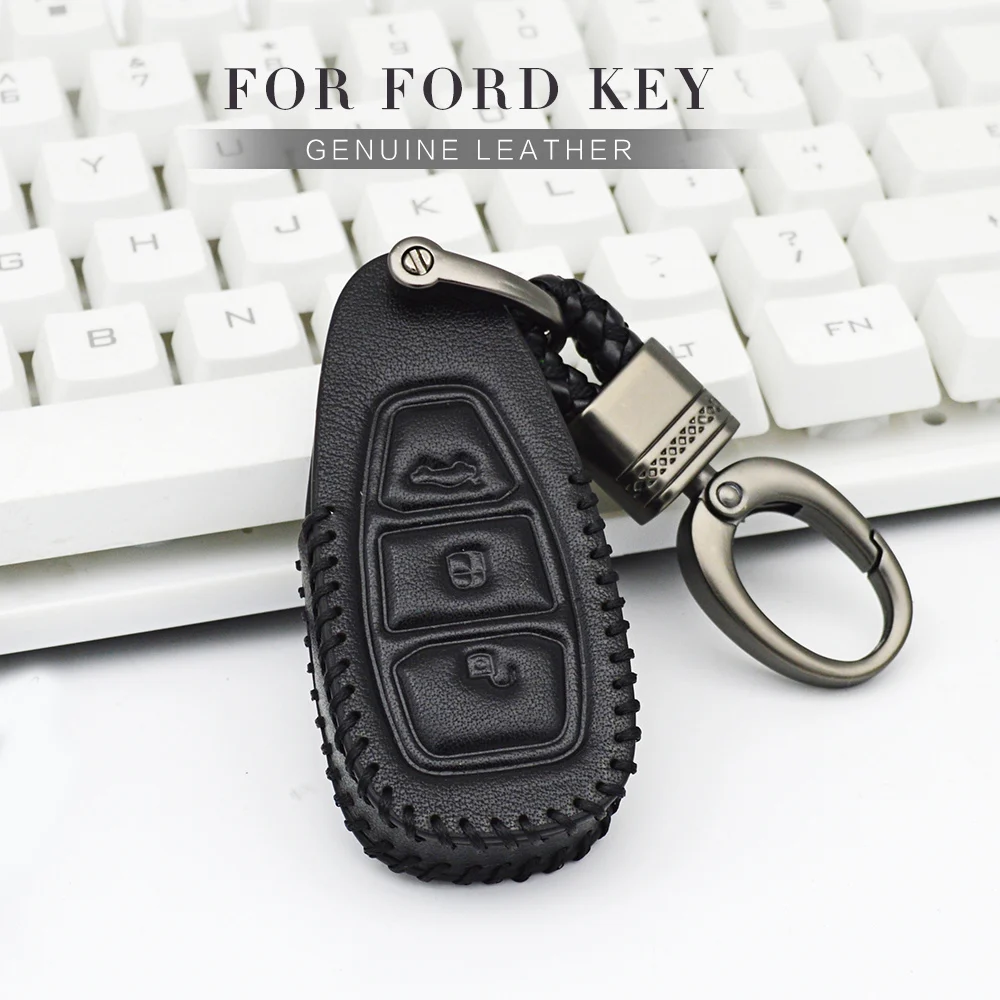 Кожаный чехол для автомобильных ключей Крышка Ford Focus 3 MK2 MK3 2 ST Mondeo MK4 4 Kuga Fiesta MK7 Ecosport