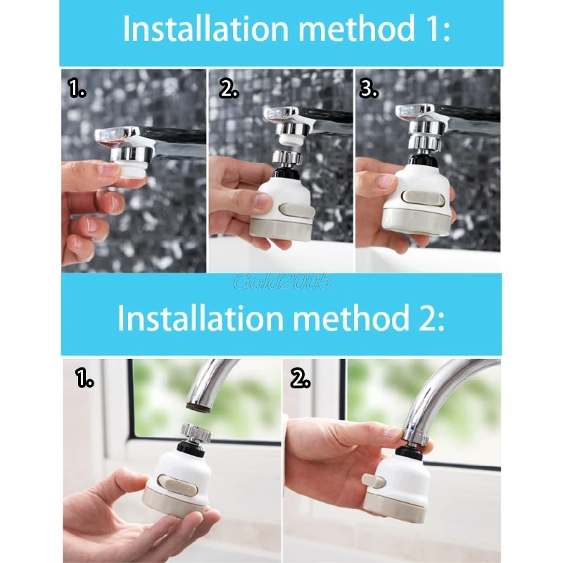 Поворот кран фильтр адаптер водосберегающий кран диффузор Ванная комната Кухня апр Прямая поставка