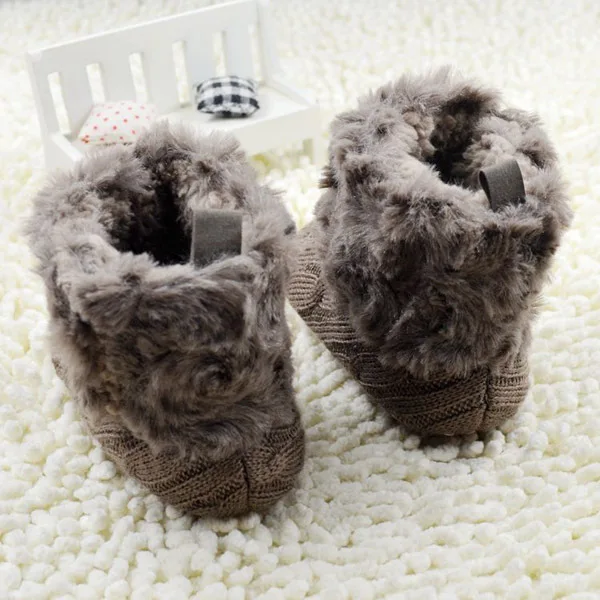Baby Kid Knitted Fur Snow Boots