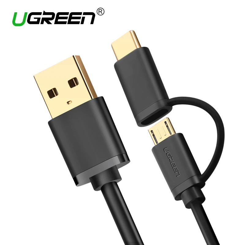 Ugreen Micro USB Cable for Samsung 2 in 1 USB Type C Cable Fast Charger