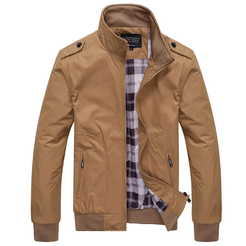 

2018 New Fashion coat Spring Autumn Men's Jackets Solid Coats Male Casual Stand Collar Jacket chic Men Overcoat M-XXXXL