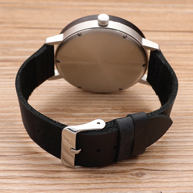 BOBO BIRD Mens Wooden Bezel Watches Vintage Light Style Wood Wrist Watches With Leather Band In Wood case relojes hombre oem