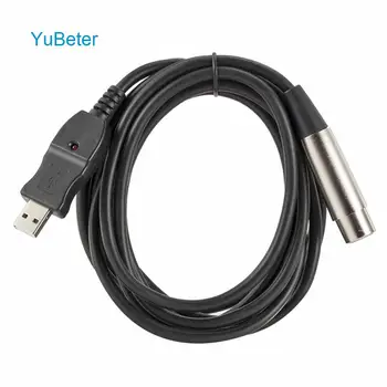 

YuBeter 3 Meter USB Microphone Cable Cord USB MIC Cable Male to 3 Pin XLR Microphone Female Studio Audio Link Cable for Computer