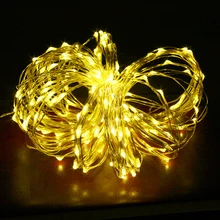 5 в USB СВЕТОДИОДНЫЙ светильник 20 м 200 светодиодный s серебристый медный провод сказочная гирлянда Праздничная вечеринка Свадьба Рождественский декоративный светильник s