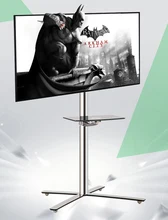 23 «-55» из нержавеющей стали Мобильная lcd тележка для телевизора плазменная напольная подставка подвижная с колесиком X форма основания 400×400 с DVD лоток высокого качества