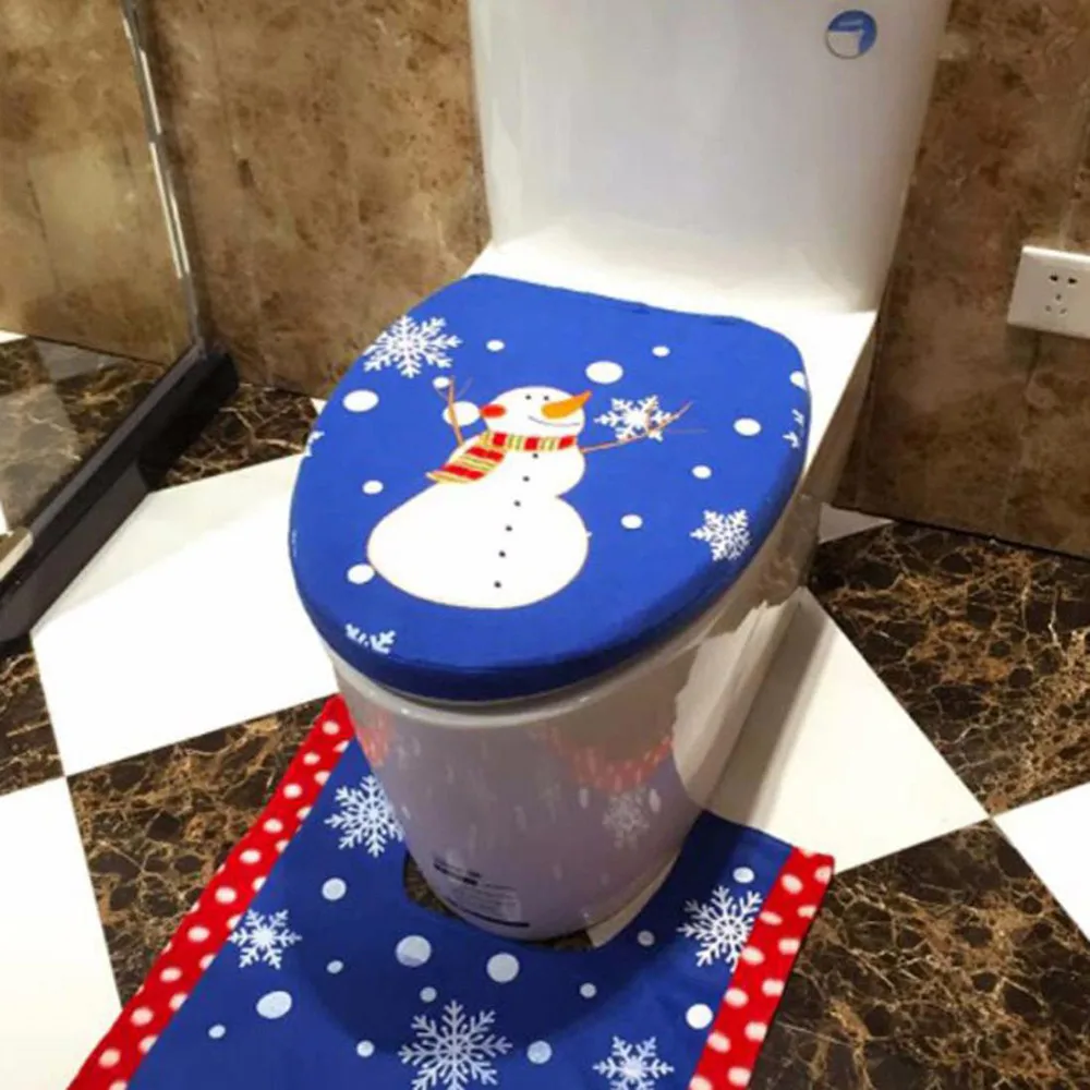 

2019 Christmas New Fashion Decoration Christmas Snowman Lid Single Toilet Cover For Christmas Gift #30