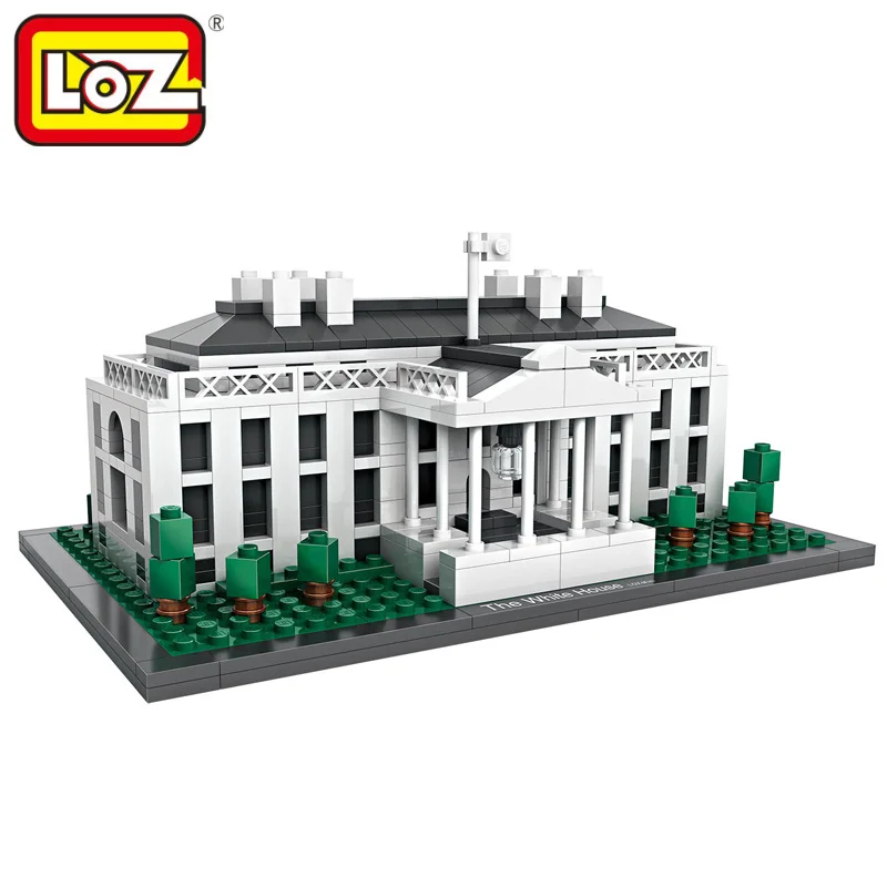 

Loz World Famous Architecture The White House Mini 3D Model Building Blocks DIY Assembly Bricks Toys for Children