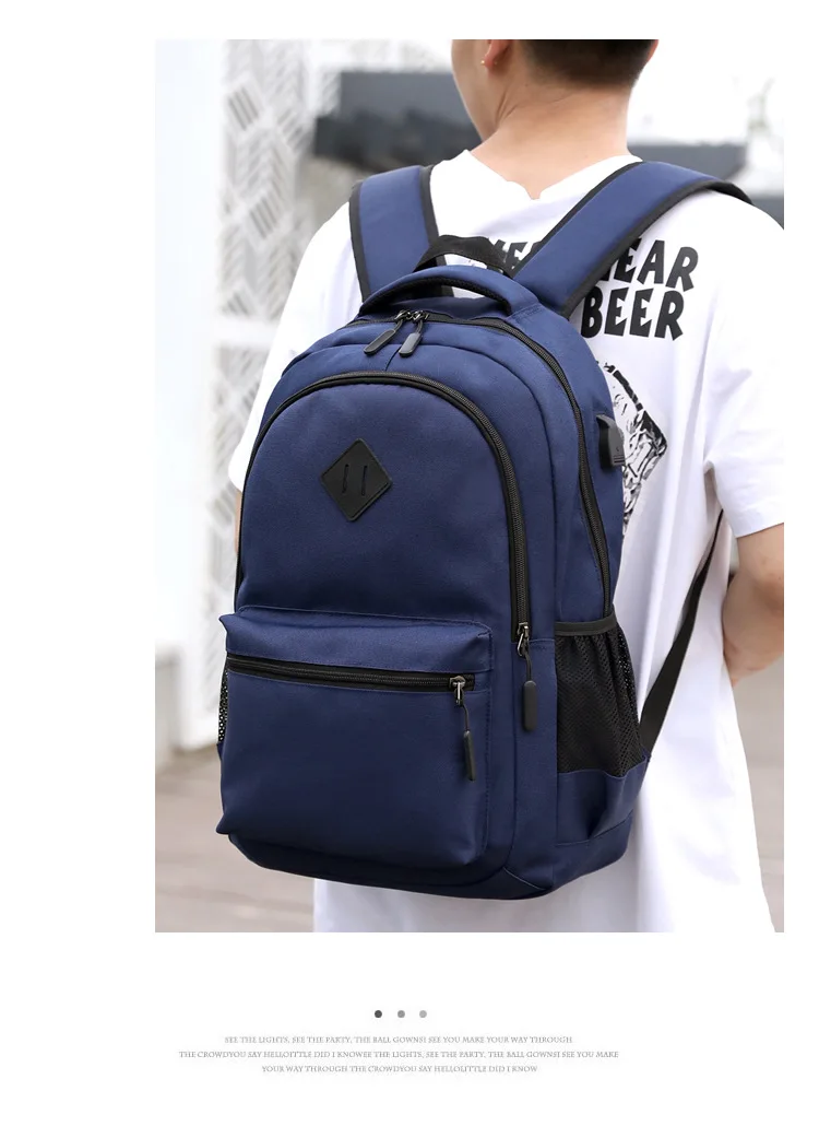 Men USB Charging Laptop Backpack Casual Design Women Waterproof Travel Backpack for Teenager Boy Fashion Girls School Bags