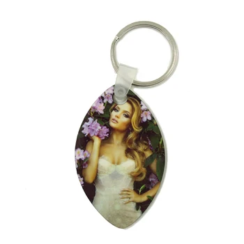 

100pcs/lot Wholesale Fashion diy OEM Sublimation Wooden Key Rings White blank MDF Key Chain for Heat Press