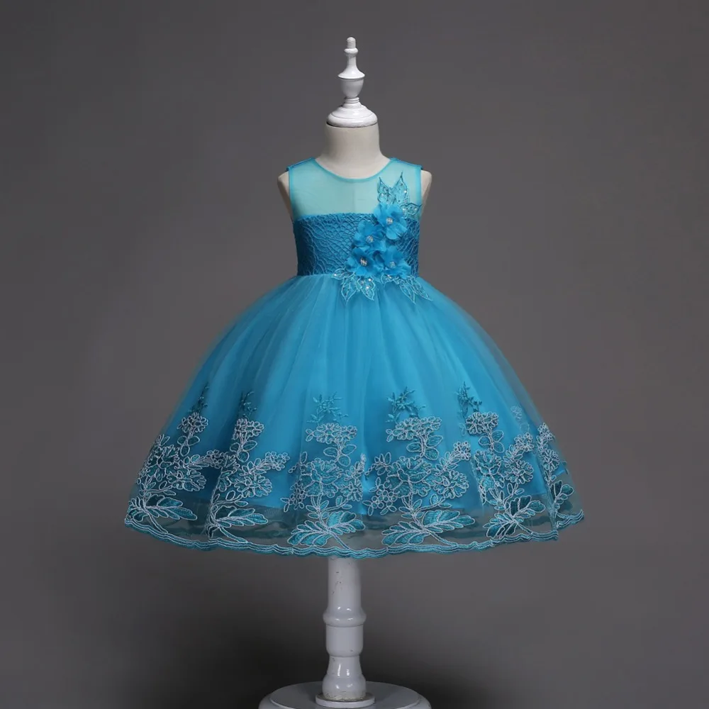 Платья с цветочным принтом для девочек, новинка года, детское свадебное платье с аппликацией, нарядное платье принцессы для девочек, модная одежда принцессы высокого качества