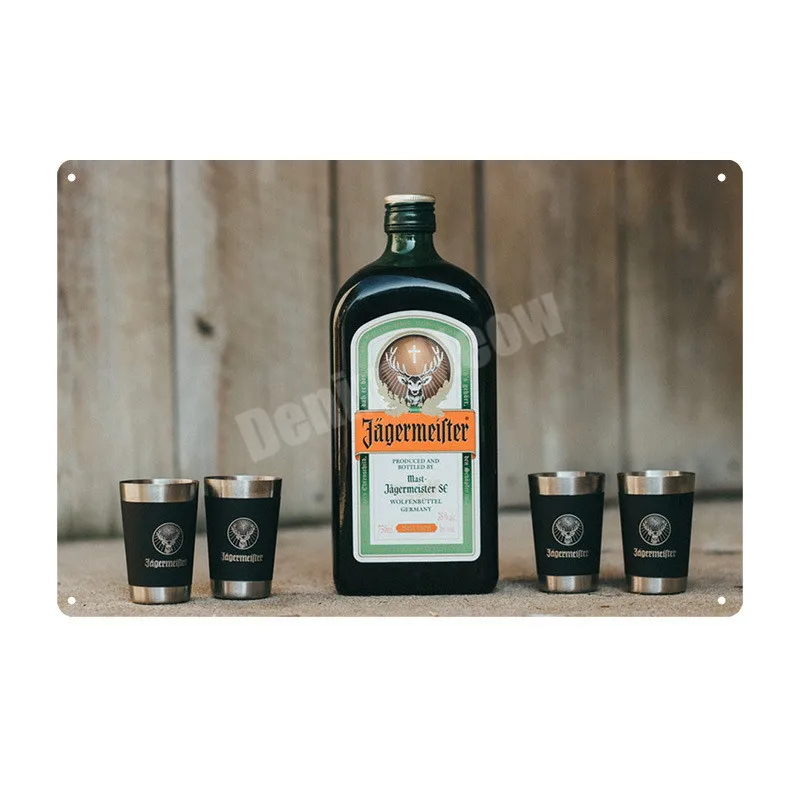 Jagermeister потертый шик, металлический плакат, украшение для паба, бара, голова оленя, настенная наклейка, ликер, металлическая настенная художественная жестяная вывеска, домашний декор, MN107 - Цвет: T