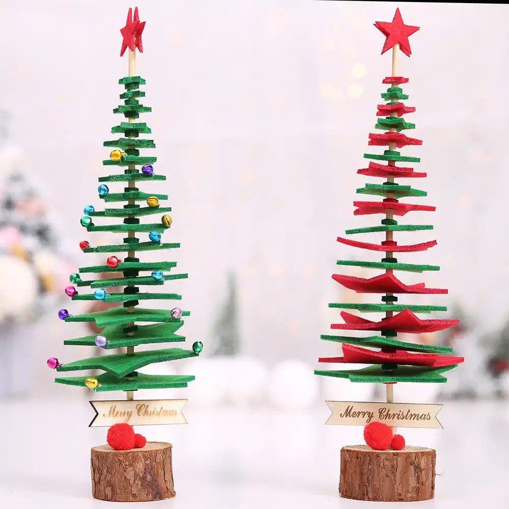 2019 New Non Woven Diy Merry Christmas Tree Bedroom Office Desk Decor Children Gift Christmas Decorations For Home Ne925