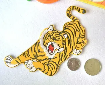 

5.8" Large TIGER WILD ANIMALS BIKER Embroidered Iron on patches biker vest jacket Badge punk rock Transfer halloween costume