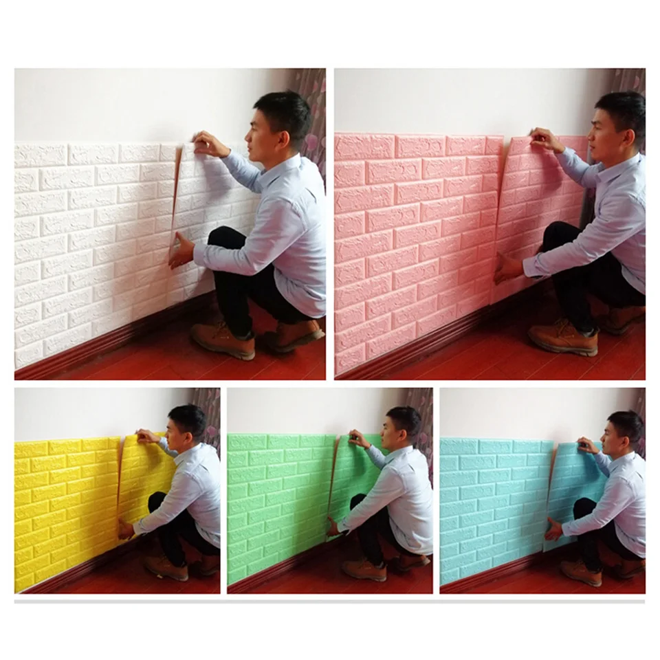 3d Textura De Ladrillo Autoadhesivo Etiqueta De La Pared Del Hogar