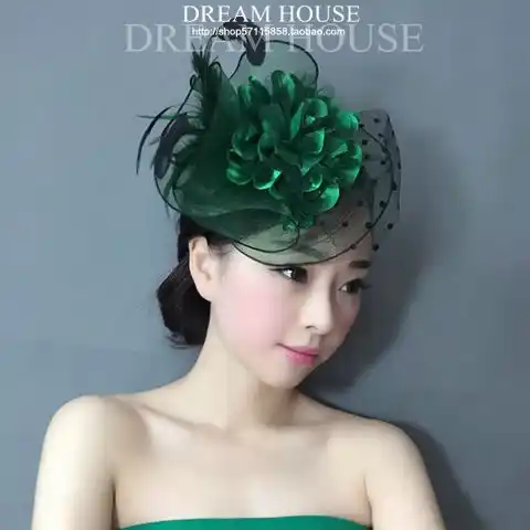 ladies green wedding hats