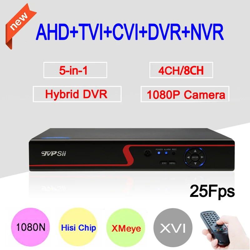 

1080P Surveillance Camera Red Panel XMeye 1080N 8CH/4CH 25fps 6 in 1 Coaxial Hybrid Wifi NVR CVI TVI AHD CCTV DVR Free Shipping