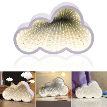 

Novelty LED White Could Night Light 3D illusion LED Lamp Tunnel Light Cosmetic Mirror Table Lamp Home Decor Birthday Xmas Gift