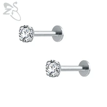 Серьги из нержавеющей стали, серьги с винтовой застежкой для девочек, фианит, хрящи, пирсинг, шпильки для губ, звезда, мини-серьга женские украшения