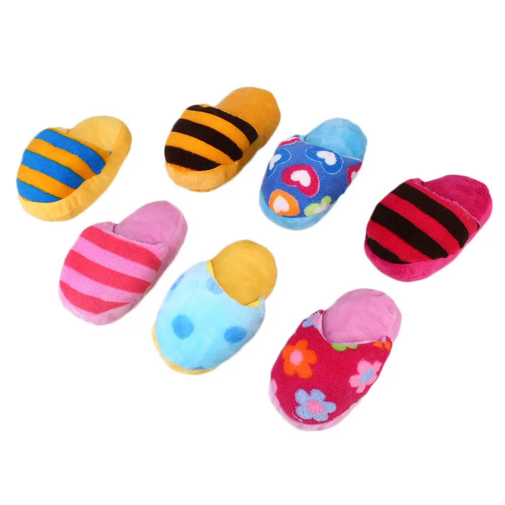 

Plush Slipper Shape Shoes Pet Dogs Chew Toys Cat Biting Bite Resistant Supplies