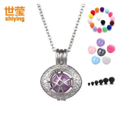 SHIYING (include one 6/8mm lava stone + 2 soft diffuser ball ) 2019 new design Perfume Essential Oil Diffuser Necklace | Украшения и