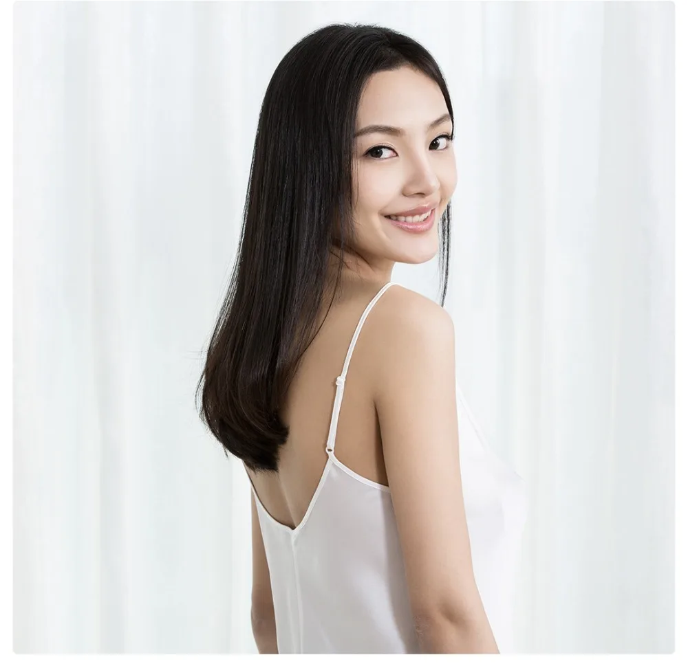 Подлинная Xiaomi instant me Шелковая шелковая юбка на подтяжках Летняя женская сексуальная пижама черная и белая две пижамы Горячая Распродажа
