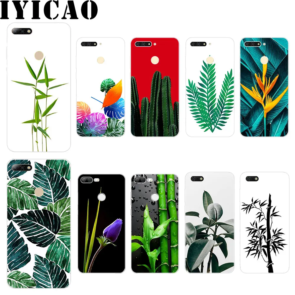 IYICAO листьев растений футляр для huawei Y5 Y6 Y7 2017 Prime 2018 Y9 2019 крышка | Мобильные телефоны
