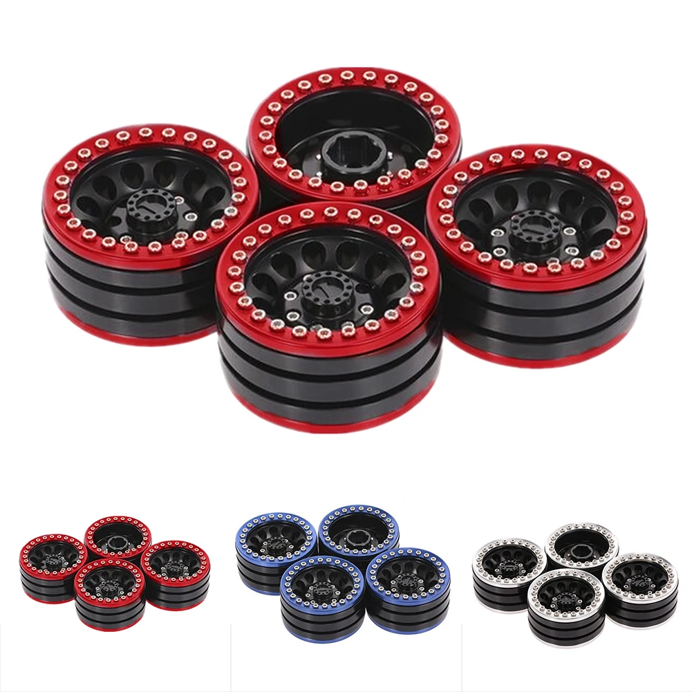 

4Pcs Aluminum Alloy Durable Replacement 1.9 Beadlock Professional RC Crawler Hub Accessories Toys Round Wheel Rim For TRX4
