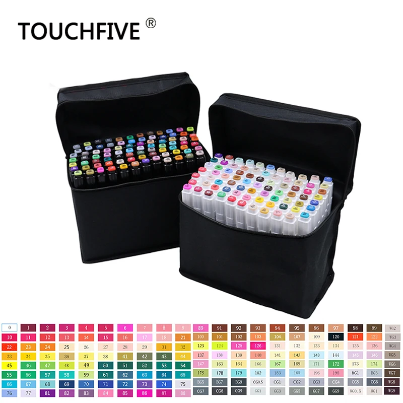 

Touchfive 30 40 60 80 168 Colors Pen Marker Set Dual Head Sketch Markers Brush Pen For Draw Manga Animation Design Art Supplies