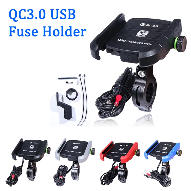 

Motorcycle Mobile Phone Holder For KTM Motorbike Rearview Mirror Bike GPS Phone Stand With QC3.0 USB Charging Port For Huawei