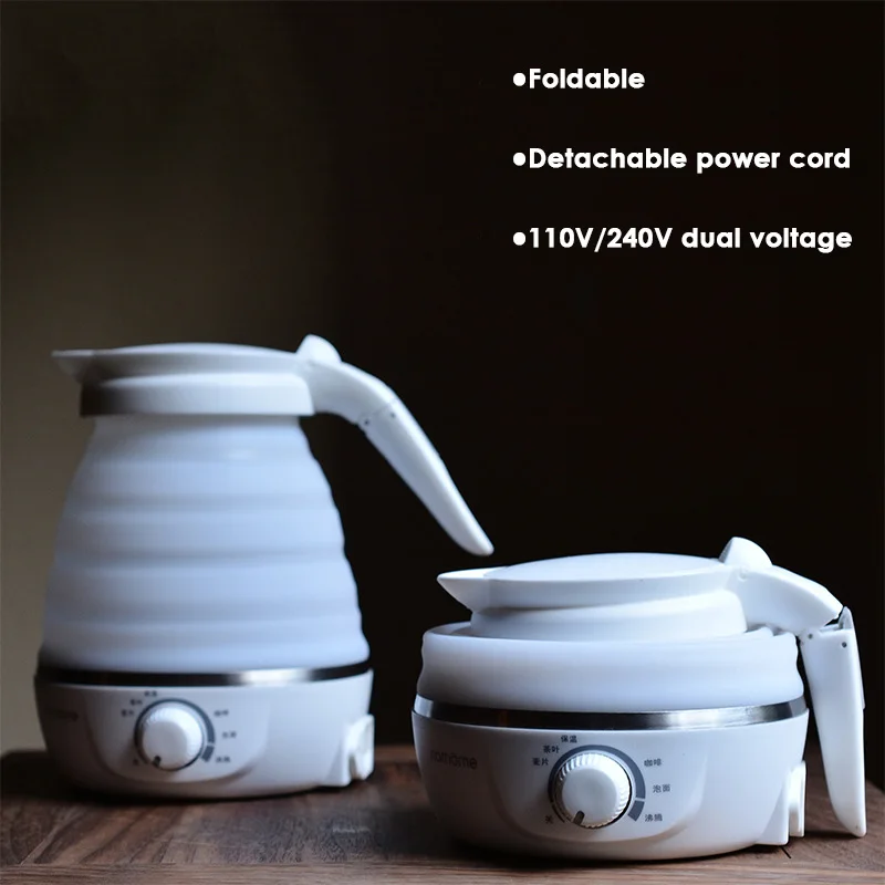 

NSH0711 Upgraded Travel Electric Kettle 600ml Foldable Electric Kettle Insulable Water Boiler 100V/220V Double Voltage